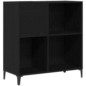 Record Cabinet Black Oak 84,5x38x89 cm Engineered Wood Vidaxl Record Cabinet Black Oak 84,5x38x89 cm Engineered Wood Vidaxl