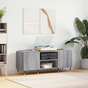 Record Cabinet Grey Sonoma 121x38x48 cm Engineered Wood vidaXL Record Cabinet Grey Sonoma 121x38x48 cm Engineered Wood vidaXL