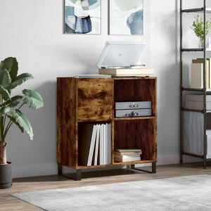 Record Cabinet Smoked Oak 84.5x38x89 cm Engineered Wood Vidaxl Record Cabinet Smoked Oak 84.5x38x89 cm Engineered Wood Vidaxl