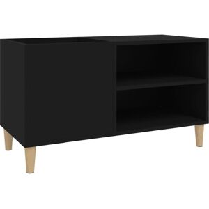vidaXL Record Cabinet Black 84.5x38x48 cm Engineered Wood - Record Cabinet vidaXL Record Cabinet Black 84.5x38x48 cm Engineered Wood - Record Cabinet