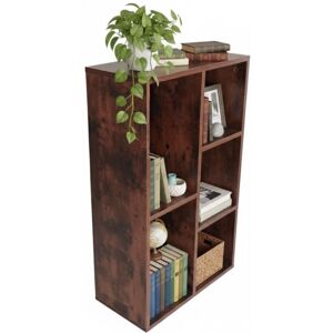 Relaxdays bookcase, 5 shelves, H x W x D 80 x 50 x 24 cm, vintage wood look, books, files & media, living room, brown Relaxdays bookcase, 5 shelves, H x W x D 80 x 50 x 24 cm, vintage wood look, books, files & media, living room, brown