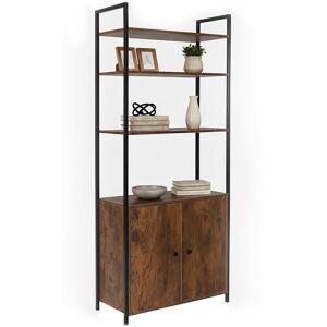 Relaxdays bookcase, HWD: 159.5 x 60 x 24 cm, 6 shelves, storage unit, MDF, metal, freestanding, brown/black Relaxdays bookcase, HWD: 159.5 x 60 x 24 cm, 6 shelves, storage unit, MDF, metal, freestanding, brown/black