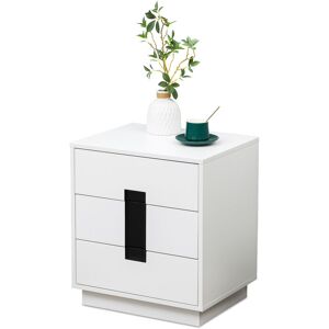 Relaxdays chest of drawers, HxWxD: 56 x 50 x 40 cm, 3 drawers, bedroom, hallway, clothes, documents, white/black Relaxdays chest of drawers, HxWxD: 56 x 50 x 40 cm, 3 drawers, bedroom, hallway, clothes, documents, white/black