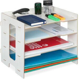 Relaxdays - Filing Cabinet, 3 Compartments, Letter Tray, Office Document Organiser, A4 Format, 27 x 32.5 x 25 cm, White Relaxdays - Filing Cabinet, 3 Compartments, Letter Tray, Office Document Organiser, A4 Format, 27 x 32.5 x 25 cm, White