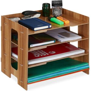 Relaxdays Filing Cabinet, 3 Compartments, Letter Tray, Office Document Organiser, A4 Format, 27 x 32.5 x 25 cm, Brown Relaxdays Filing Cabinet, 3 Compartments, Letter Tray, Office Document Organiser, A4 Format, 27 x 32.5 x 25 cm, Brown