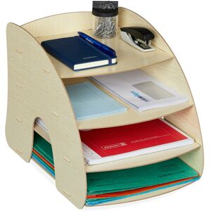 Relaxdays - Filing Cabinet, 4 Compartments, Letter Tray, Office Document Organiser, A4 Format, 27 x 25.5 x 34.5 cm, Beige Relaxdays - Filing Cabinet, 4 Compartments, Letter Tray, Office Document Organiser, A4 Format, 27 x 25.5 x 34.5 cm, Beige