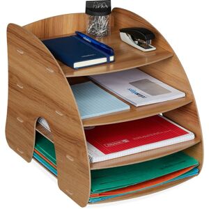 Relaxdays - Filing Cabinet, 4 Compartments, Letter Tray, Office Document Organiser, A4 Format, 27 x 25.5 x 34.5 cm, Brown Relaxdays - Filing Cabinet, 4 Compartments, Letter Tray, Office Document Organiser, A4 Format, 27 x 25.5 x 34.5 cm, Brown