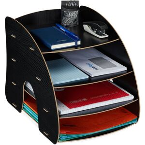 Relaxdays Filing Cabinet, 4 Compartments, Letter Tray, Office Document Organiser, A4 Format, 27 x 25.5 x 34.5 cm, Black Relaxdays Filing Cabinet, 4 Compartments, Letter Tray, Office Document Organiser, A4 Format, 27 x 25.5 x 34.5 cm, Black
