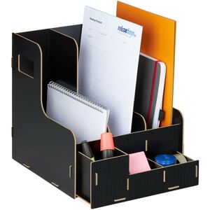 Relaxdays Filing Cabinet for Office, 3 Compartments, DIN A4 Format, MDF Sturdy Organiser, HWD: 27 x 24 x 31.5 cm, Black Relaxdays Filing Cabinet for Office, 3 Compartments, DIN A4 Format, MDF Sturdy Organiser, HWD: 27 x 24 x 31.5 cm, Black