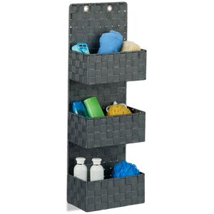 Hanging Wall Organizer, Magazine Rack with 3 Compartments, Plastic, hwd: 75x25x15cm cm, Grey - Relaxdays Hanging Wall Organizer, Magazine Rack with 3 Compartments, Plastic, hwd: 75x25x15cm cm, Grey - Relaxdays