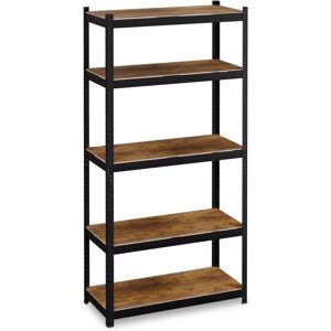 RELAXDAYS 2 x heavy-duty shelving unit, HWD 180x90x40 cm, 500 kg, 5 shelves, garage, freestanding, black/brown, wood finish RELAXDAYS 2 x heavy-duty shelving unit, HWD 180x90x40 cm, 500 kg, 5 shelves, garage, freestanding, black/brown, wood finish