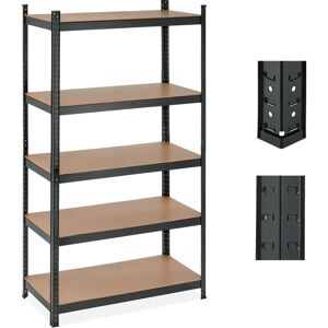 Relaxdays - Heavy Duty Shelving Unit, 5 Levels, h x w x d: 180 x 100 x 50 cm, 1250 kg max Load, Metal, mdf, Black Relaxdays - Heavy Duty Shelving Unit, 5 Levels, h x w x d: 180 x 100 x 50 cm, 1250 kg max Load, Metal, mdf, Black