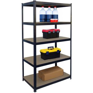 Relaxdays heavy-duty shelving unit, HxWxD 180x100x60 cm, capacity 1250 kg, 5 MDF shelves, storage unit, black Relaxdays heavy-duty shelving unit, HxWxD 180x100x60 cm, capacity 1250 kg, 5 MDF shelves, storage unit, black