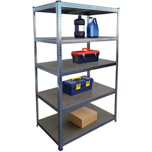 Relaxdays heavy-duty shelving unit, HxWxD 180x100x60 cm, 1250 kg load capacity, 5 MDF shelves, silver garage rack Relaxdays heavy-duty shelving unit, HxWxD 180x100x60 cm, 1250 kg load capacity, 5 MDF shelves, silver garage rack