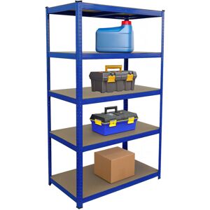 Relaxdays heavy-duty shelving unit, HxWxD 180x100x60 cm, load capacity 1250 kg, 5 MDF shelves, blue storage rack. Relaxdays heavy-duty shelving unit, HxWxD 180x100x60 cm, load capacity 1250 kg, 5 MDF shelves, blue storage rack.