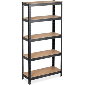 Relaxdays - 2 x Heavy Duty Shelving Unit, Max. Load 875 kg, 150x75x30cm, 5 Shelves, Push-In, Garage Storage, Steel, Black Relaxdays - 2 x Heavy Duty Shelving Unit, Max. Load 875 kg, 150x75x30cm, 5 Shelves, Push-In, Garage Storage, Steel, Black
