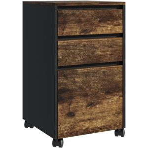 Relaxdays rolling container, 3 drawers, A4 hanging files, HxWxD: 70 x 40 x 40 cm, filing cabinet on castors, black/brown Relaxdays rolling container, 3 drawers, A4 hanging files, HxWxD: 70 x 40 x 40 cm, filing cabinet on castors, black/brown