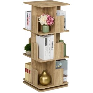 Relaxdays - Rotating Bookcase, 360-Degree Swivel, 3 Levels, Shelves for Books & CDs, Wood Effect, 95 x 39 x 39 cm, Natural Relaxdays - Rotating Bookcase, 360-Degree Swivel, 3 Levels, Shelves for Books & CDs, Wood Effect, 95 x 39 x 39 cm, Natural