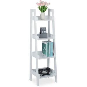 Relaxdays - Freestanding Shelf with 4 Levels, Ladder Rack for Decotations, Plants & Books, HxWxD: 112 x 33 x 30 cm, White Relaxdays - Freestanding Shelf with 4 Levels, Ladder Rack for Decotations, Plants & Books, HxWxD: 112 x 33 x 30 cm, White