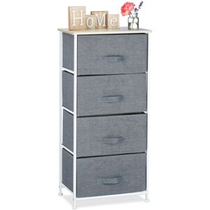 Shelving System, Chest of Drawers, Standing Shelf with Boxes, HxWxD: 95 x 45 x 30 cm, Metal and Wood, Gray - Relaxdays Shelving System, Chest of Drawers, Standing Shelf with Boxes, HxWxD: 95 x 45 x 30 cm, Metal and Wood, Gray - Relaxdays