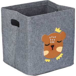 Relaxdays Storage Box for Kids, Bear Design, Toy Basket Made of Felt, Foldable, HxWxD: 33 x 33 x 33 cm, Grey Relaxdays Storage Box for Kids, Bear Design, Toy Basket Made of Felt, Foldable, HxWxD: 33 x 33 x 33 cm, Grey