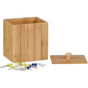 2x Relaxdays Storage Box with Lid, Small Wooden Organizer, Bamboo Stock Crate Container, hwd: 11.5 x 10 x 8 cm, Natural 2x Relaxdays Storage Box with Lid, Small Wooden Organizer, Bamboo Stock Crate Container, hwd: 11.5 x 10 x 8 cm, Natural