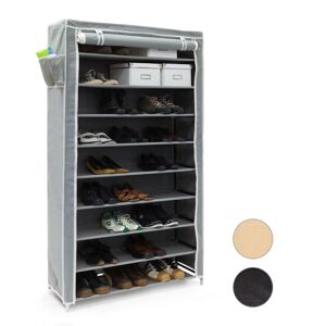 Relaxdays - valentin Shoe Rack Storage Unit, 161 x 88 x 30 cm, with Fabric Cover, 45 Pairs of Shoes, Grey Relaxdays - valentin Shoe Rack Storage Unit, 161 x 88 x 30 cm, with Fabric Cover, 45 Pairs of Shoes, Grey