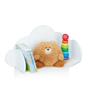 Relaxdays - Wall Shelf Cloud, Shelving For Children's Room, mdf, Nursery Room Bookshelf, hwd 31.5 x 60 x 21 cm, White Relaxdays - Wall Shelf Cloud, Shelving For Children's Room, mdf, Nursery Room Bookshelf, hwd 31.5 x 60 x 21 cm, White