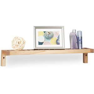 Relaxdays - Walnut Wall Rack, Hanging Shelf, Wooden Shelving Unit, for Bathroom, Kitchen, Kid's Room, HxWxD: 10 x 60 x 12.5 cm, Natural Relaxdays - Walnut Wall Rack, Hanging Shelf, Wooden Shelving Unit, for Bathroom, Kitchen, Kid's Room, HxWxD: 10 x 60 x 12.5 cm, Natural