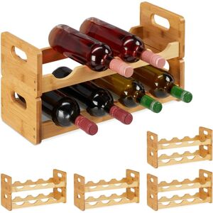 5 x Relaxdays Wine Rack, Compact Wine Storage For 8 Bottles, Bamboo Bottle Shelf, HWD 24 x 47 x 18 cm, Natural Wood 5 x Relaxdays Wine Rack, Compact Wine Storage For 8 Bottles, Bamboo Bottle Shelf, HWD 24 x 47 x 18 cm, Natural Wood