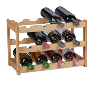 Relaxdays - Wine Rack, Horizontal Storage for 12 Bottles, Bamboo, HxWxD: 30 x 45 x 23.5 cm, Home, Kitchen & Bar, Natural Relaxdays - Wine Rack, Horizontal Storage for 12 Bottles, Bamboo, HxWxD: 30 x 45 x 23.5 cm, Home, Kitchen & Bar, Natural
