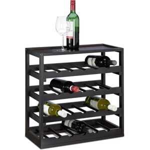 Relaxdays - Wine Rack made of Wood, Size: 52 x 52 x 25 cm Robust Bottle Holder for Wine Bottles Freestanding Shelf in Elegant Black Bottle Stand with Relaxdays - Wine Rack made of Wood, Size: 52 x 52 x 25 cm Robust Bottle Holder for Wine Bottles Freestanding Shelf in Elegant Black Bottle Stand with