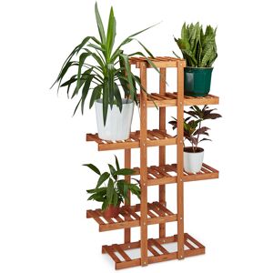 Relaxdays - Wooden Flower Rack, 5 Shelves, Indoor Plant Stand, Multi-Tier, HxWxD: 125 x 81 x 25 cm, Light Brown Relaxdays - Wooden Flower Rack, 5 Shelves, Indoor Plant Stand, Multi-Tier, HxWxD: 125 x 81 x 25 cm, Light Brown