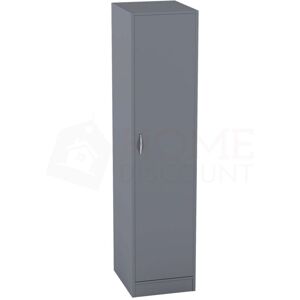 HOME DISCOUNT Riano 1 Door Wardrobe With Hanging Rail & Storage Shelf, Grey HOME DISCOUNT Riano 1 Door Wardrobe With Hanging Rail & Storage Shelf, Grey