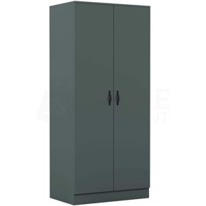HOME DISCOUNT Riano 2 Door Wardrobe With Hanging Rail & Storage Shelf, Green HOME DISCOUNT Riano 2 Door Wardrobe With Hanging Rail & Storage Shelf, Green
