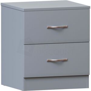 Home Discount - Riano 2 Drawer Bedside Table Cabinet Chest Nightstand Bedroom Furniture, Grey Home Discount - Riano 2 Drawer Bedside Table Cabinet Chest Nightstand Bedroom Furniture, Grey