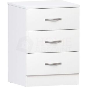 Home Discount - Riano 3 Drawer Bedside Table Cabinet Chest Nightstand Bedroom Furniture, White Home Discount - Riano 3 Drawer Bedside Table Cabinet Chest Nightstand Bedroom Furniture, White