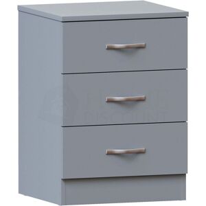 Home Discount - Riano 3 Drawer Bedside Table Cabinet Chest Nightstand Bedroom Furniture, Grey Home Discount - Riano 3 Drawer Bedside Table Cabinet Chest Nightstand Bedroom Furniture, Grey