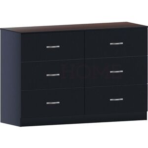Home Discount - Riano 6 Drawer Wide Chest of Drawers Bedroom Furniture Storage Unit Cabinet, Black Home Discount - Riano 6 Drawer Wide Chest of Drawers Bedroom Furniture Storage Unit Cabinet, Black