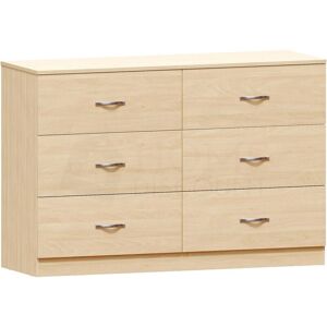 Home Discount - Riano 6 Drawer Wide Chest of Drawers Bedroom Furniture Storage Unit Cabinet, Pine Home Discount - Riano 6 Drawer Wide Chest of Drawers Bedroom Furniture Storage Unit Cabinet, Pine