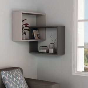 Ring Corner Wall Mounted Modern Bookcase Display Unit Mocha Grey Anthracite Grey w 60cm Medium - Anthracite Grey - Decortie Ring Corner Wall Mounted Modern Bookcase Display Unit Mocha Grey Anthracite Grey w 60cm Medium - Anthracite Grey - Decortie