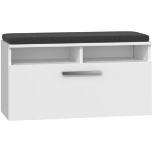 Hucoco Rivi Shoe Cabinet - White - Fold-down door, 6 shelves, Modern style Hucoco Rivi Shoe Cabinet - White - Fold-down door, 6 shelves, Modern style