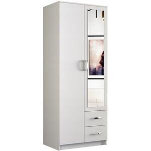 HUCOCO Roma 80 Wardrobe with Mirror - Storage Cabinet HUCOCO Roma 80 Wardrobe with Mirror - Storage Cabinet