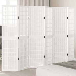 Room Divider 6 Panels White Solid Wood Paulownia Vidaxl Room Divider 6 Panels White Solid Wood Paulownia Vidaxl