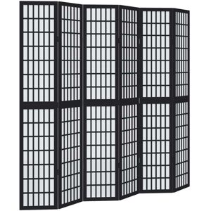 Room Divider 6 Panels Black Solid Wood Paulownia Vidaxl Room Divider 6 Panels Black Solid Wood Paulownia Vidaxl