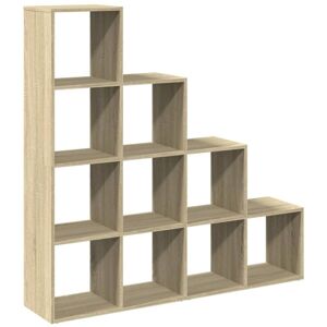 vidaXL Sonoma Oak Room Divider Bookcase - 4-Tier Storage Shelf vidaXL Sonoma Oak Room Divider Bookcase - 4-Tier Storage Shelf