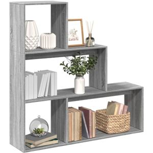 Room Divider Bookcase 3-Tier Grey Sonoma 123x29x123 cm Engineered Wood vidaXL Room Divider Bookcase 3-Tier Grey Sonoma 123x29x123 cm Engineered Wood vidaXL