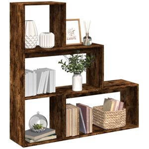 Vidaxl - Room Divider Bookcase 3-Tier Smoked Oak 123x29x123 cm Engineered Wood Vidaxl - Room Divider Bookcase 3-Tier Smoked Oak 123x29x123 cm Engineered Wood