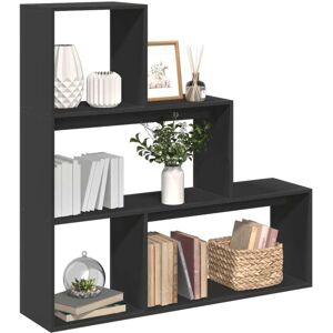 Vidaxl - Room Divider Bookcase 3-Tier Black 123x29x123 cm Engineered Wood Vidaxl - Room Divider Bookcase 3-Tier Black 123x29x123 cm Engineered Wood