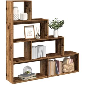 Room Divider Bookcase 4-Tier Old Wood 143.5x29x143.5 cm Engineered Wood vidaXL Room Divider Bookcase 4-Tier Old Wood 143.5x29x143.5 cm Engineered Wood vidaXL